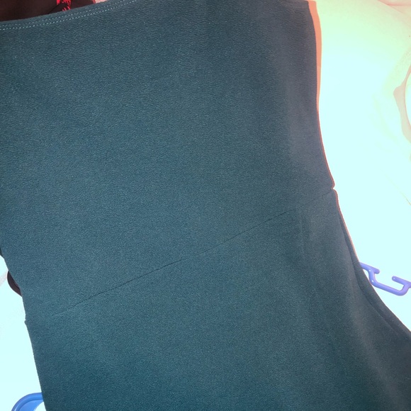 Turquoise dress with sexy slit in front size M, 16 inches PTP, 36 inches long - Picture 6 of 7